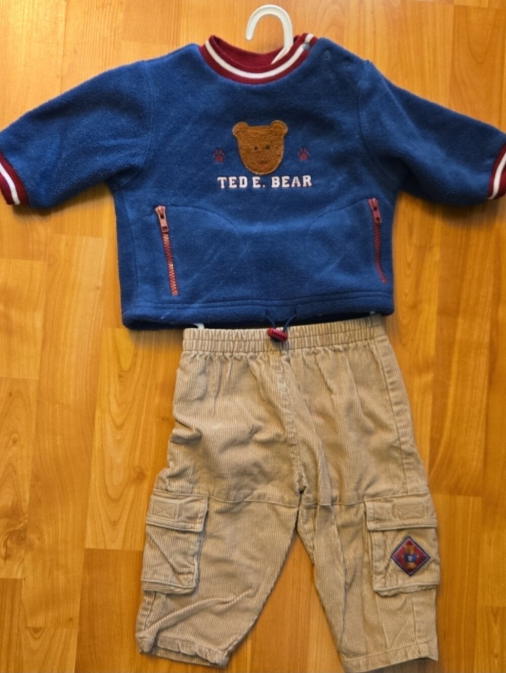 Vintage Buster Brown Ted E Bear Fleece/Corduroy 2pc Set Top/Pants 12month